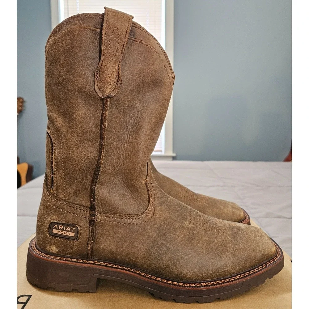 Ariat® (Men's 10 D) Activator™ Square-Toe Work Boot in Brown Bomber - $200